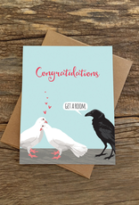 Modern Printed Matter Card - Love: Get A Room Doves