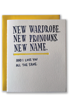 Ladyfingers Letterpress Card - Blank: New Wardrobe, Pronouns, & Name