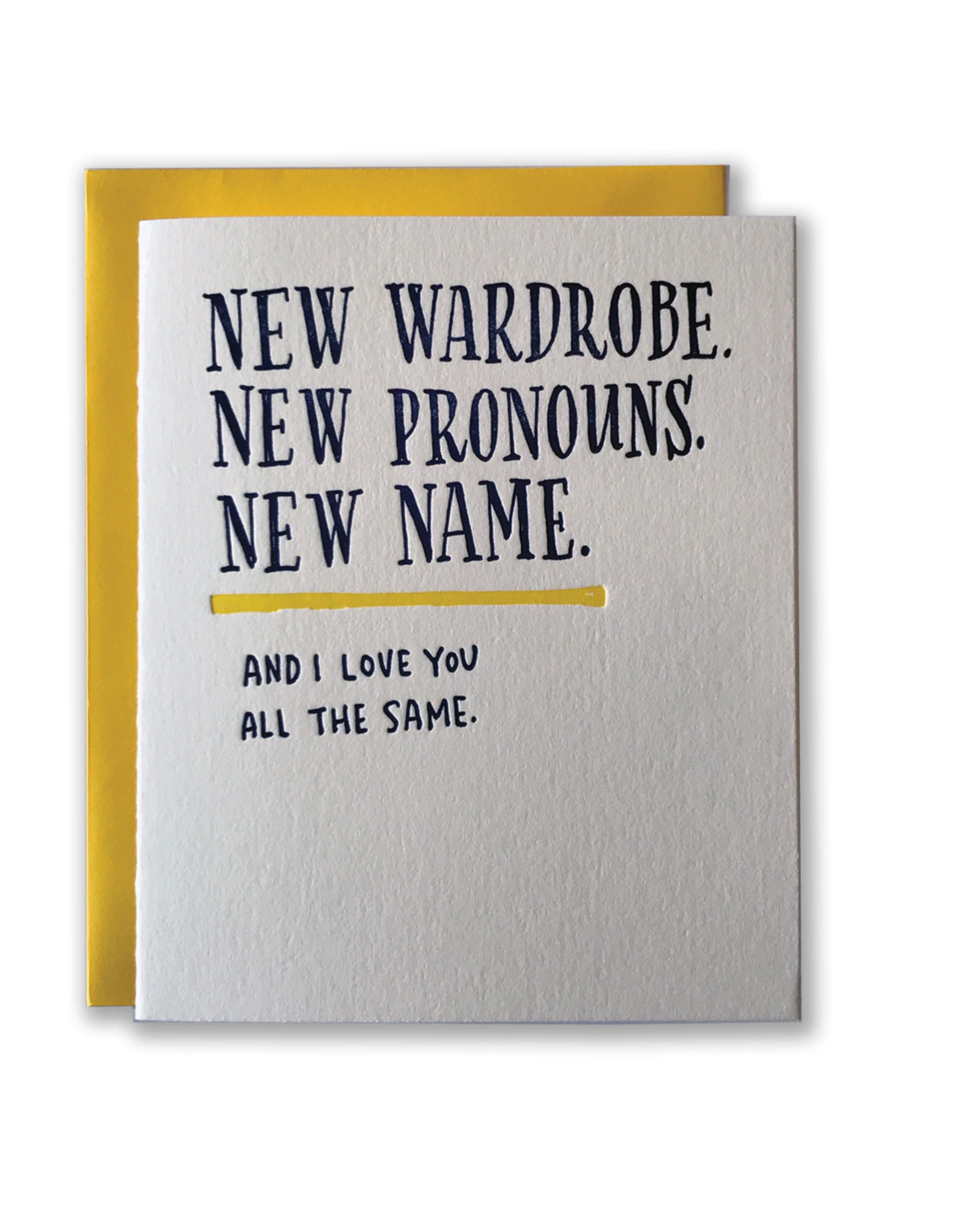 Ladyfingers Letterpress Card - Blank: New Wardrobe, Pronouns, & Name