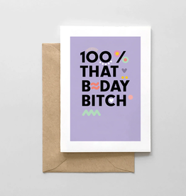 Spaghetti and Meatballs Card - Birthday: 100% That B-day Bitch
