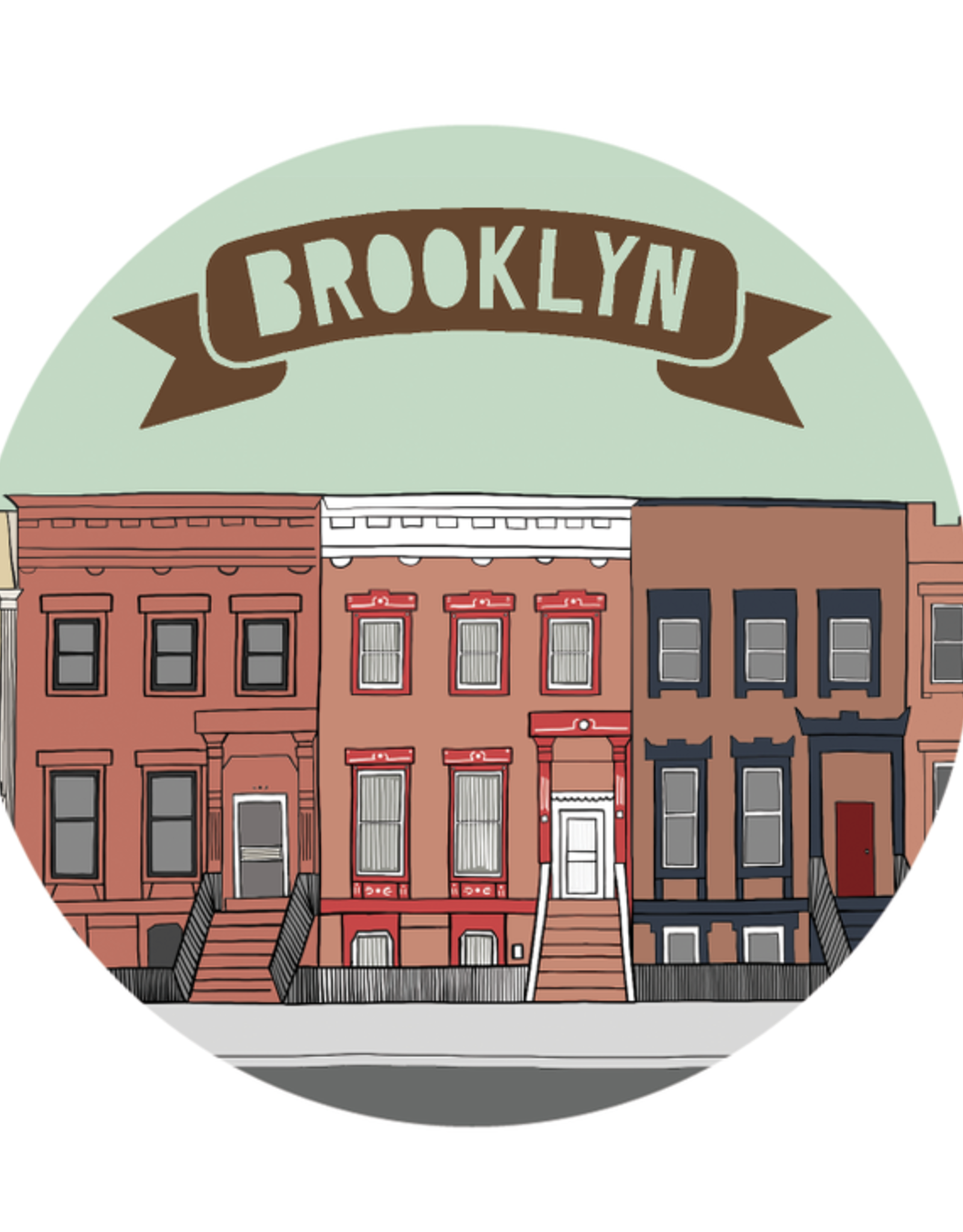 Made by Nilina Sticker: (Green) Brooklyn Brownstones