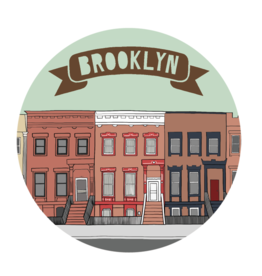 Made by Nilina Sticker: (Green) Brooklyn Brownstones