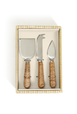 Two's Company Wicker Weave Cheese Knives - Set of 3