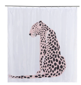 Shiraleah Shower Curtain - Leopard White