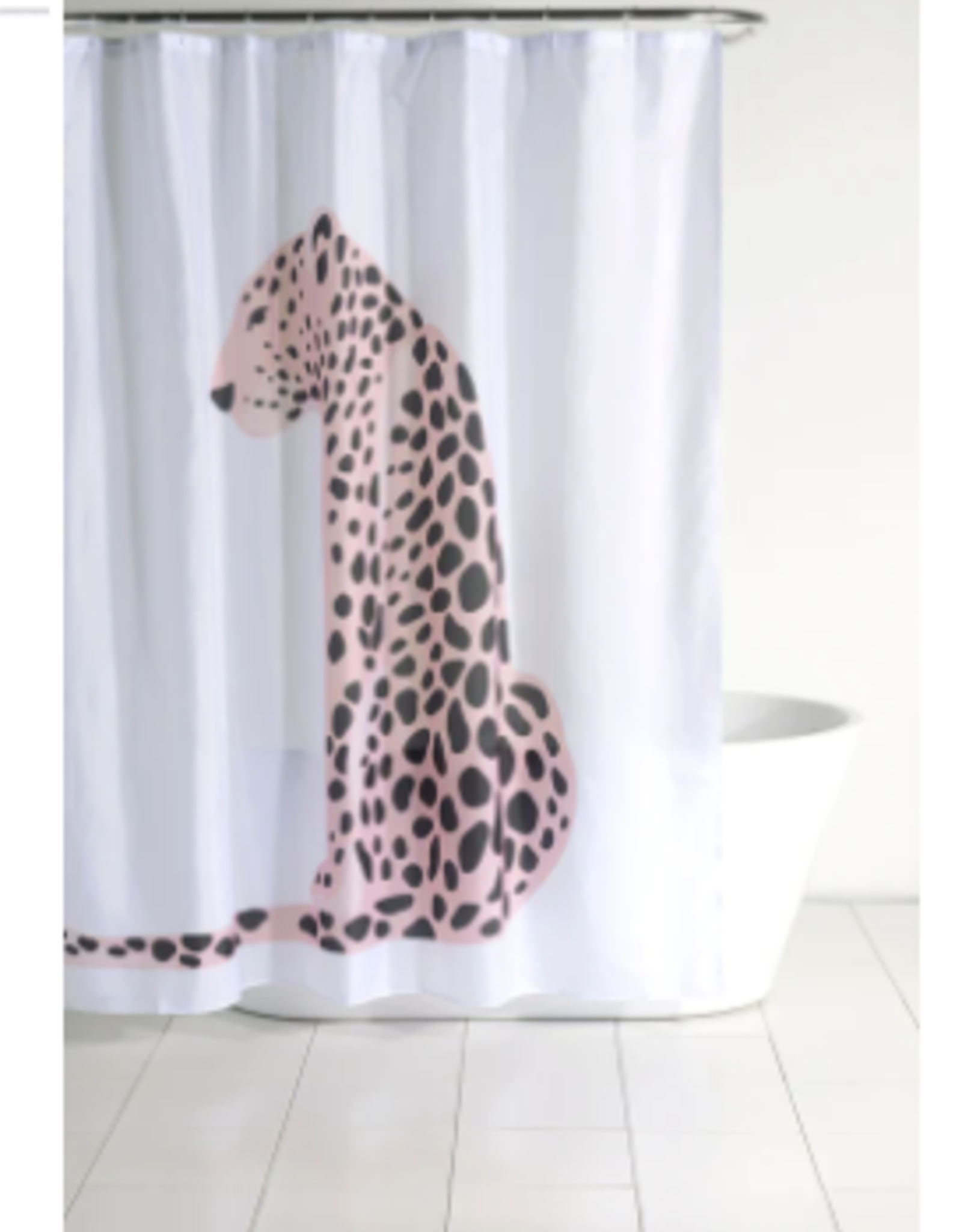 Shiraleah Shower Curtain - Leopard White