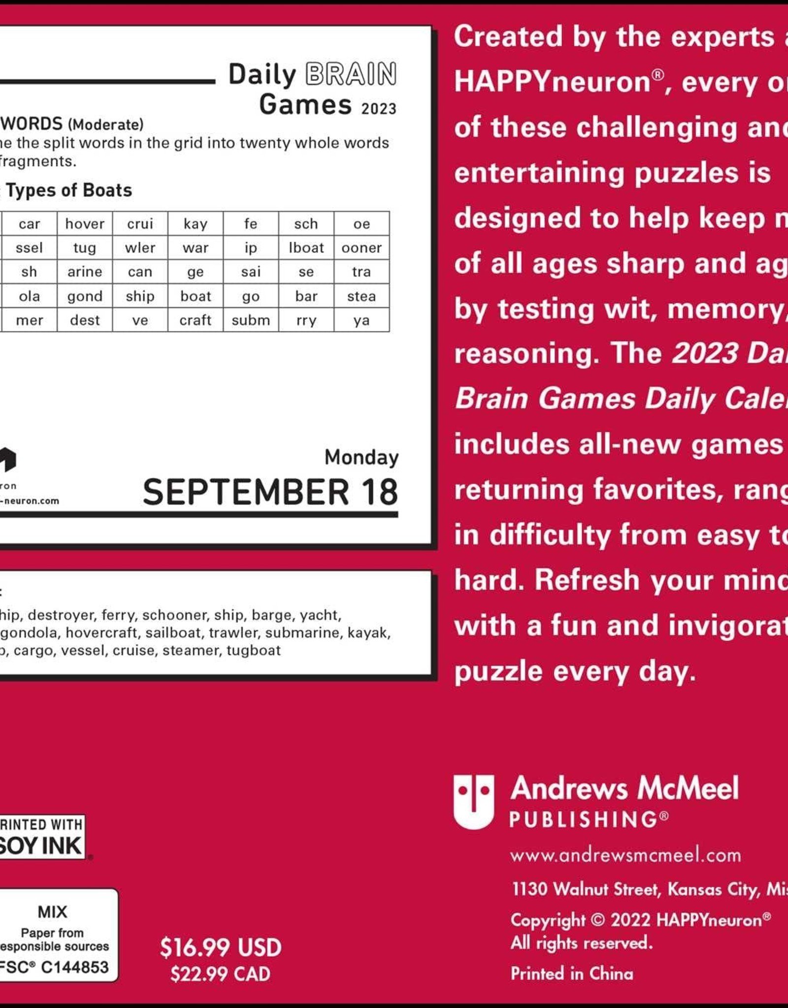 Simon & Schuster Daily Brain Games 2023 Calendar
