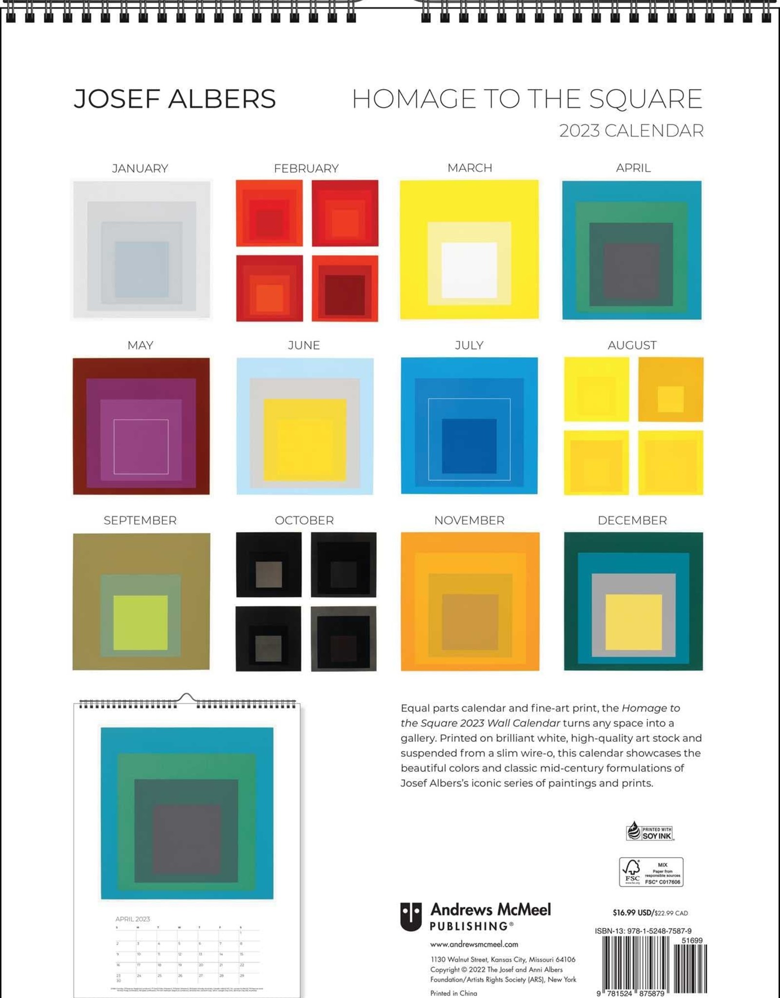 Simon & Schuster Wall Calendar: Homage To The Square - Josef Albers