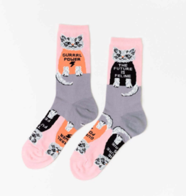 Yellow Owl Workshop Socks - Women's Crew: Future is Feline