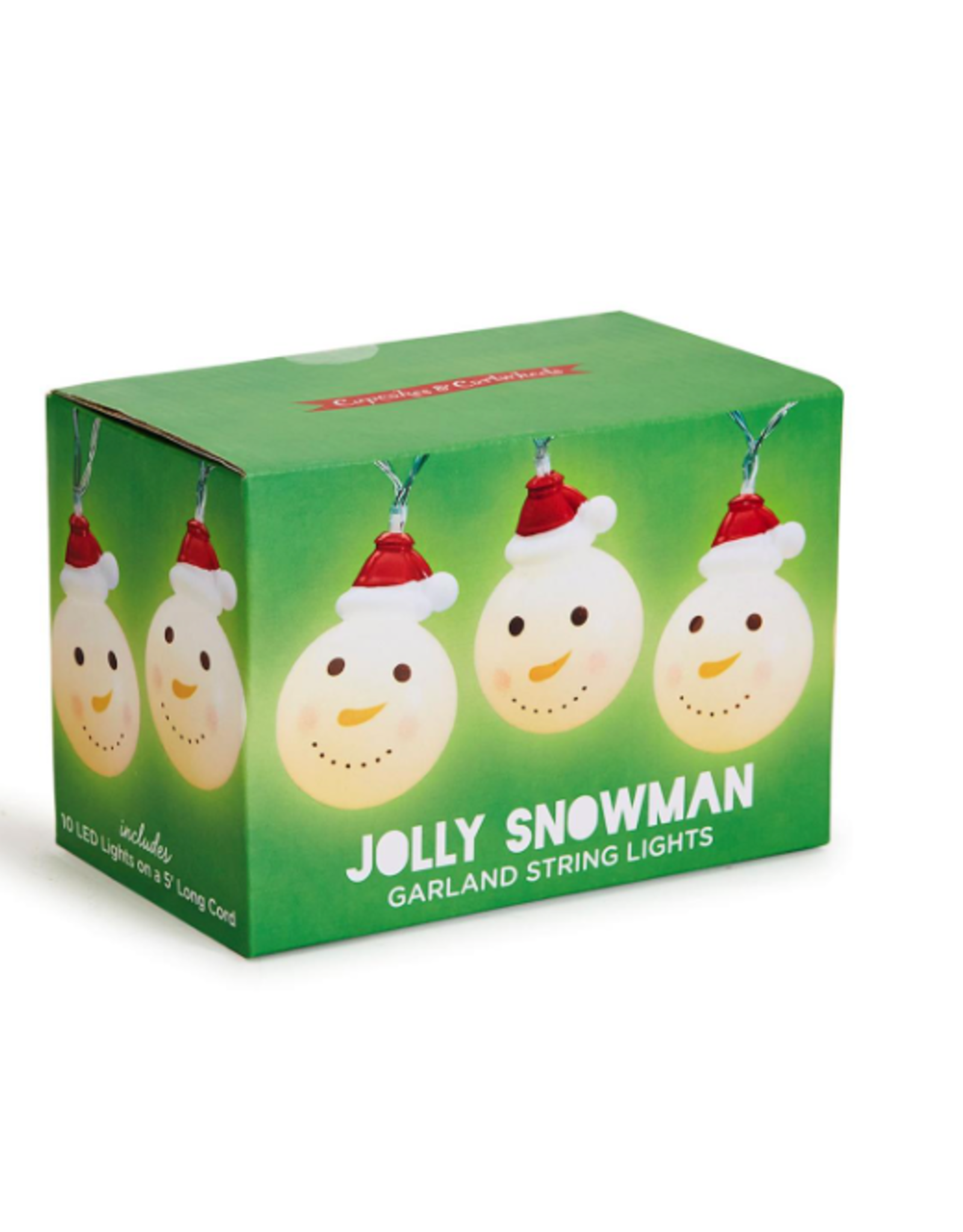 Two's Company Garland - Jolly Snowman LED