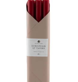 Northern Lights Candles Tapered Candle- 6 Pack Crimson