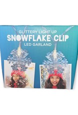 Two's Comapany Garland - Glittery Snowflake LED Clip