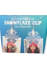 Two's Company Garland - Glittery Snowflake LED Clip