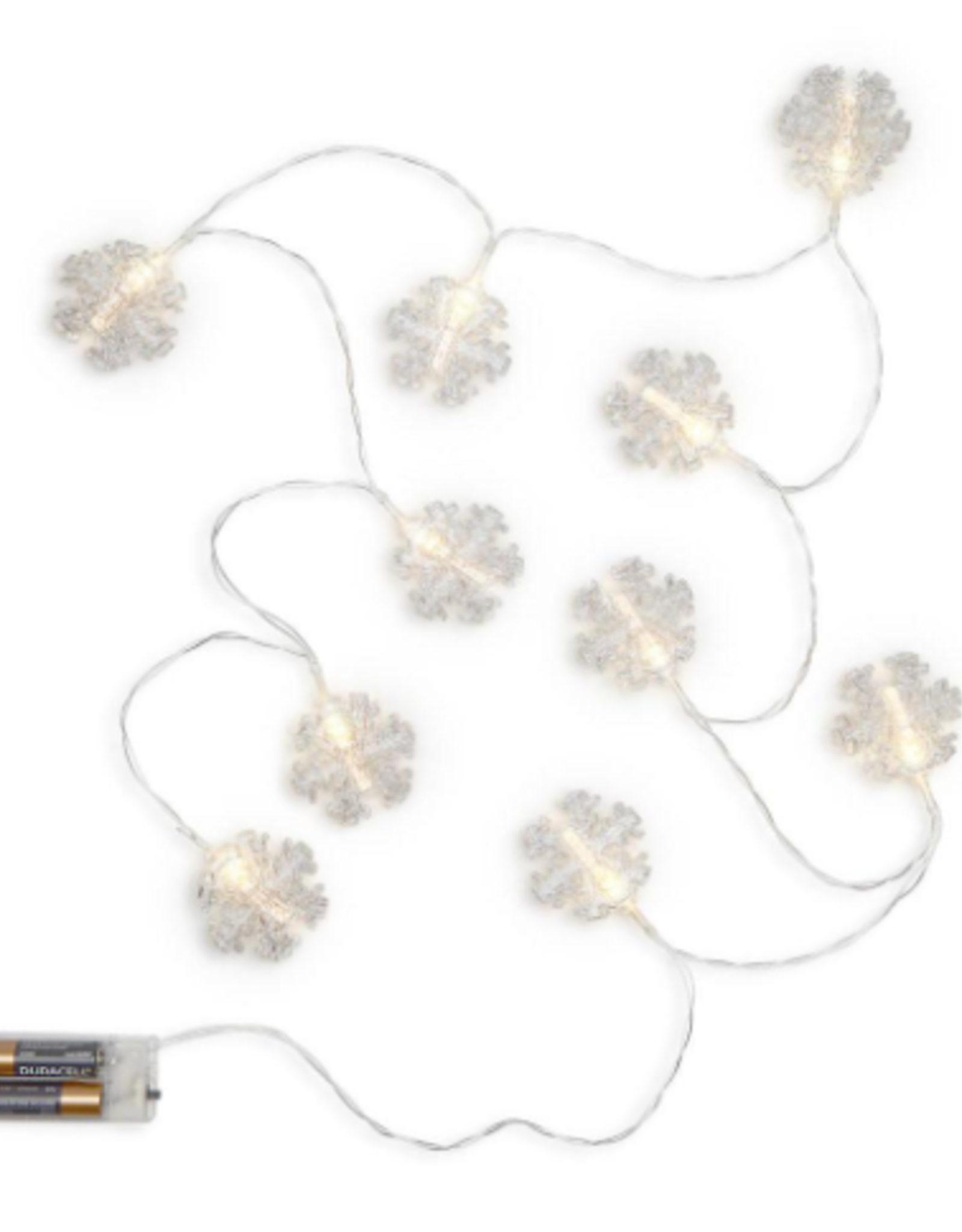 Two's Company Garland - Glittery Snowflake LED Clip