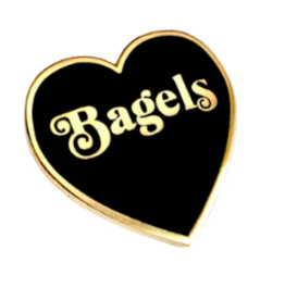 The Silver Spider Enamel Pin: Bagel Heart