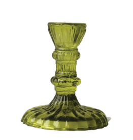 Two's Comapany Candle Holder - Casa Verde Moss Glass Sm