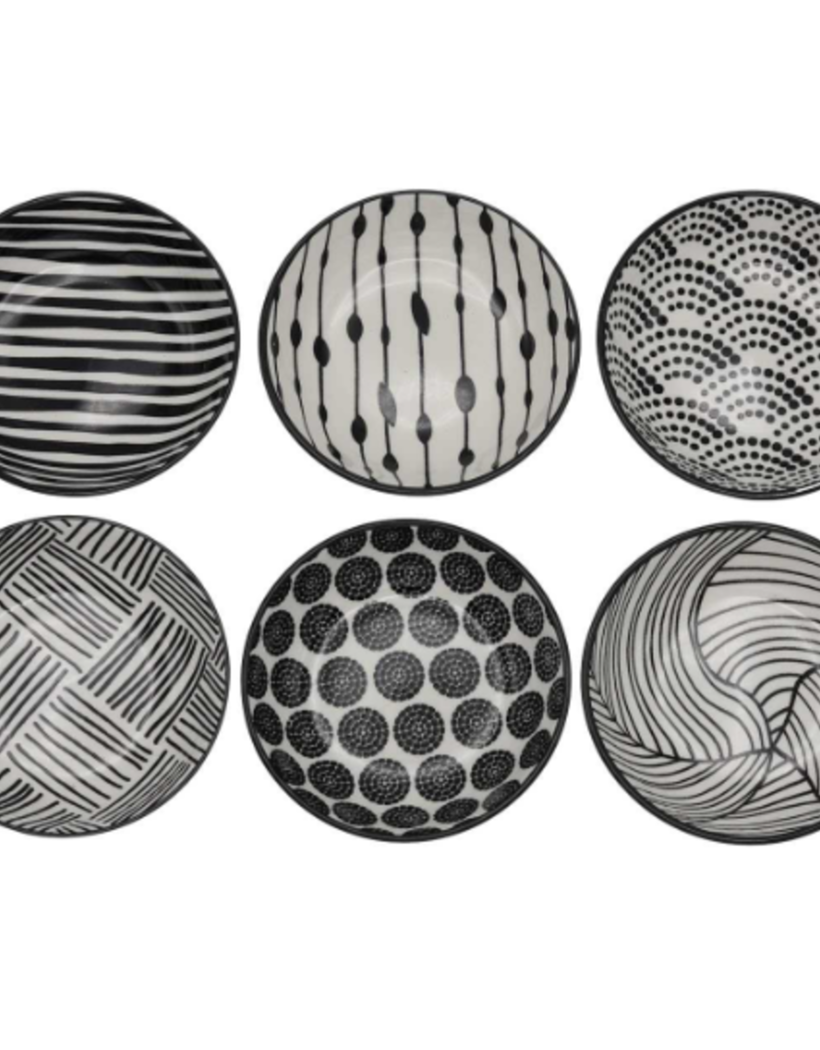 Danica + Now Designs Pinch Bowl - Black Dots  Set of 6