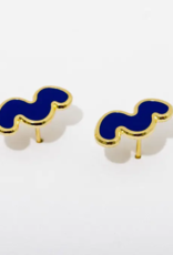 Larissa Loden Earrings - LL Stud: Blue Squiggle