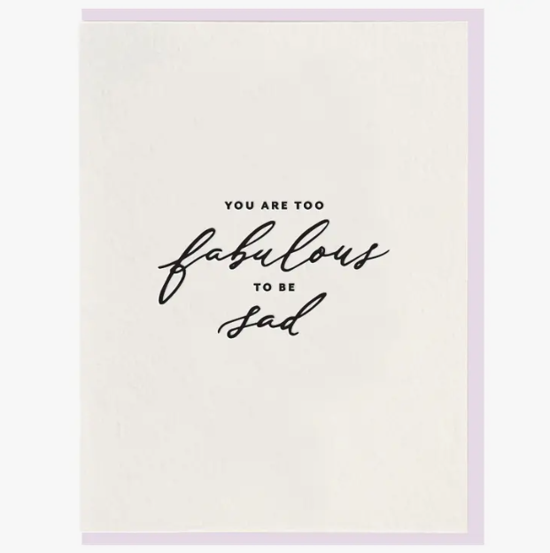 Card Blank Too Fabulous Awesome Brooklyn