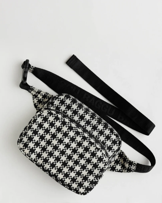 Baggu Fanny Pack Black and White Pixel Gingham