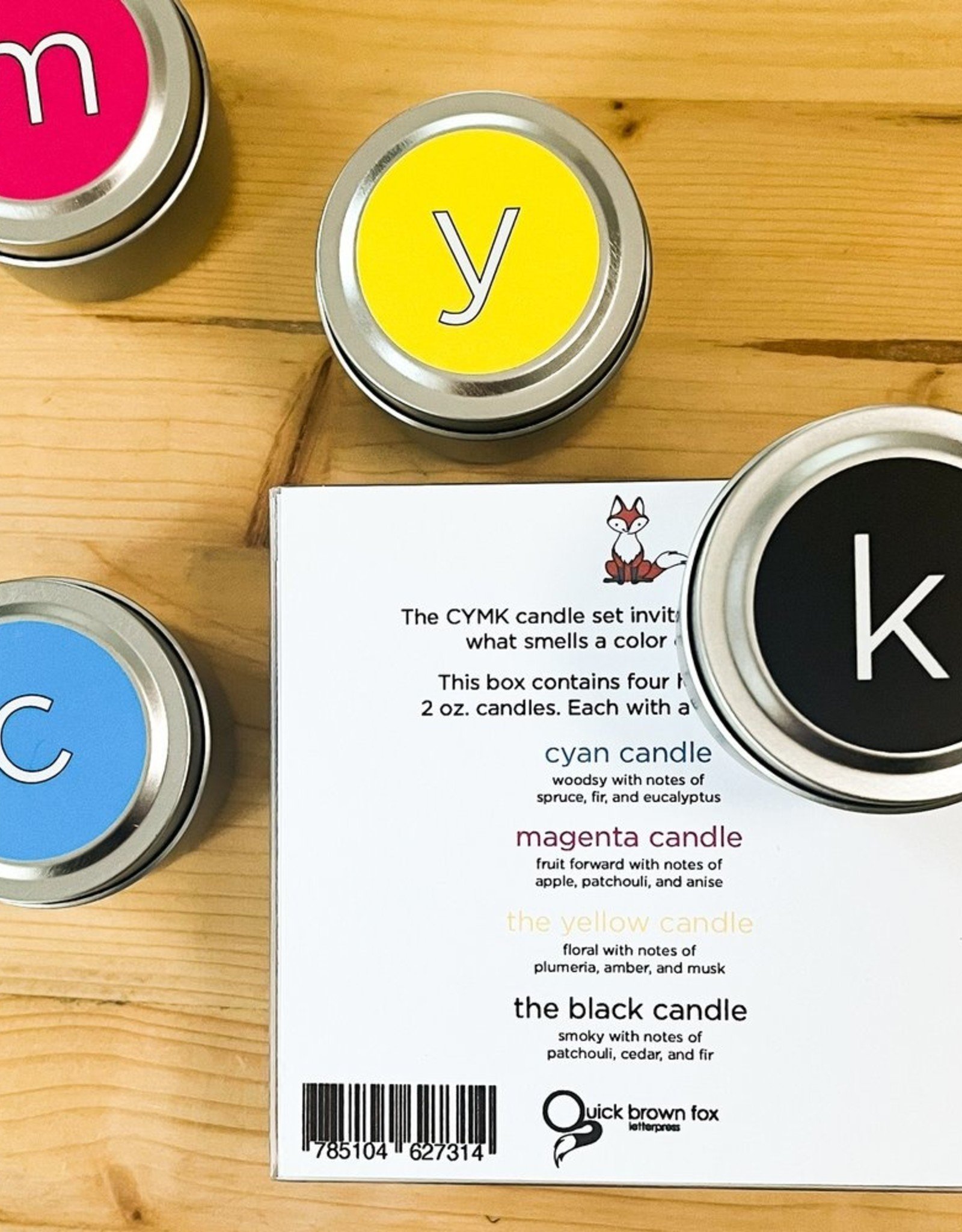 Quick Brown Fox Candle Set: CMYK