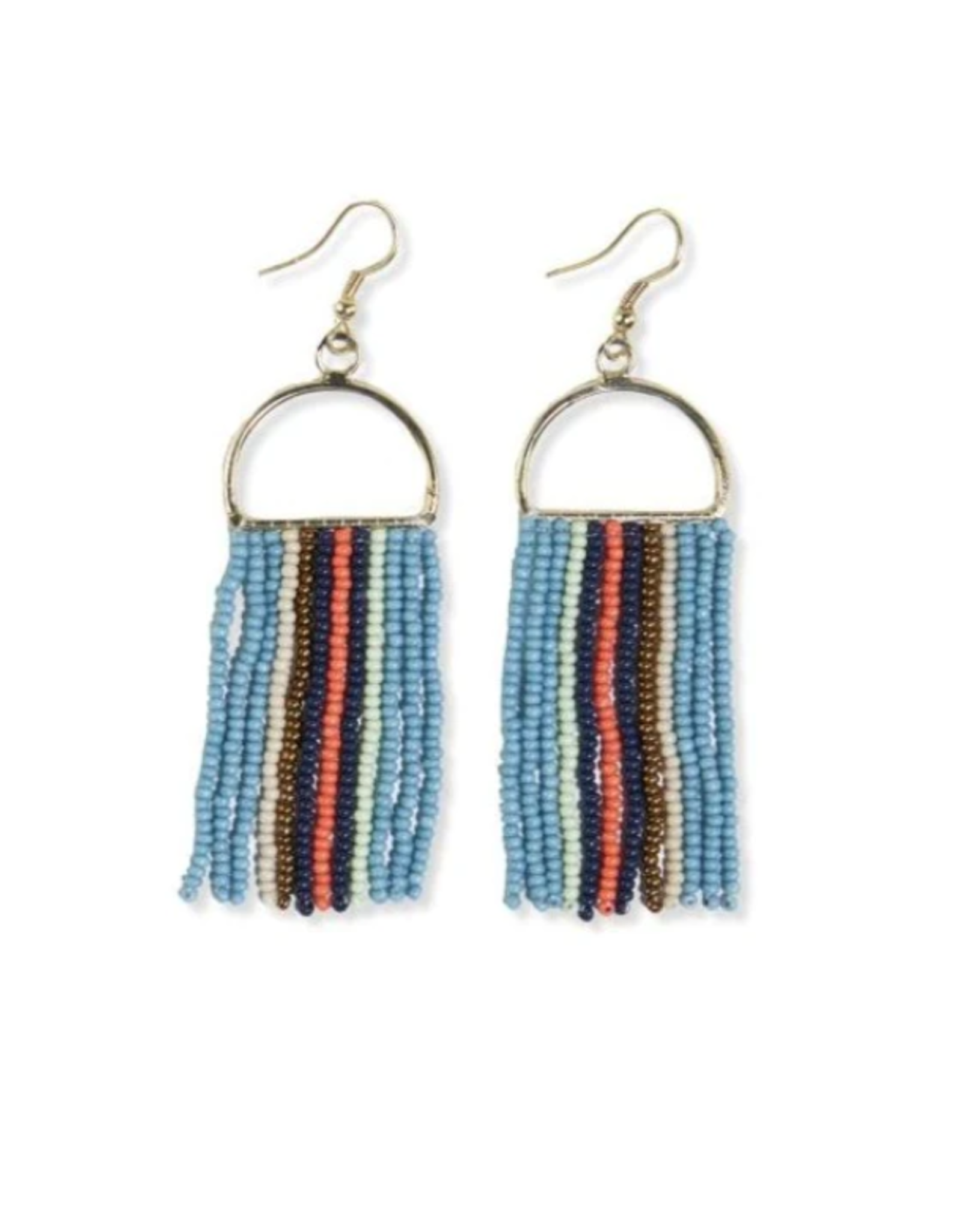 Ink + Alloy Earrings - Dangle: Arch Light Blue Pink Navy White Fringe