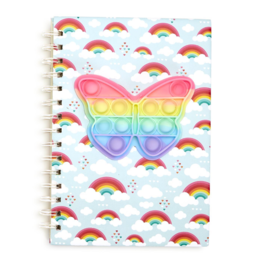 Two's Company Notebook: Lined - Rainbow Butterfly Popper