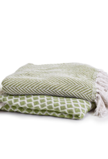 Two's Company Throw - Countryside Green Pattern
