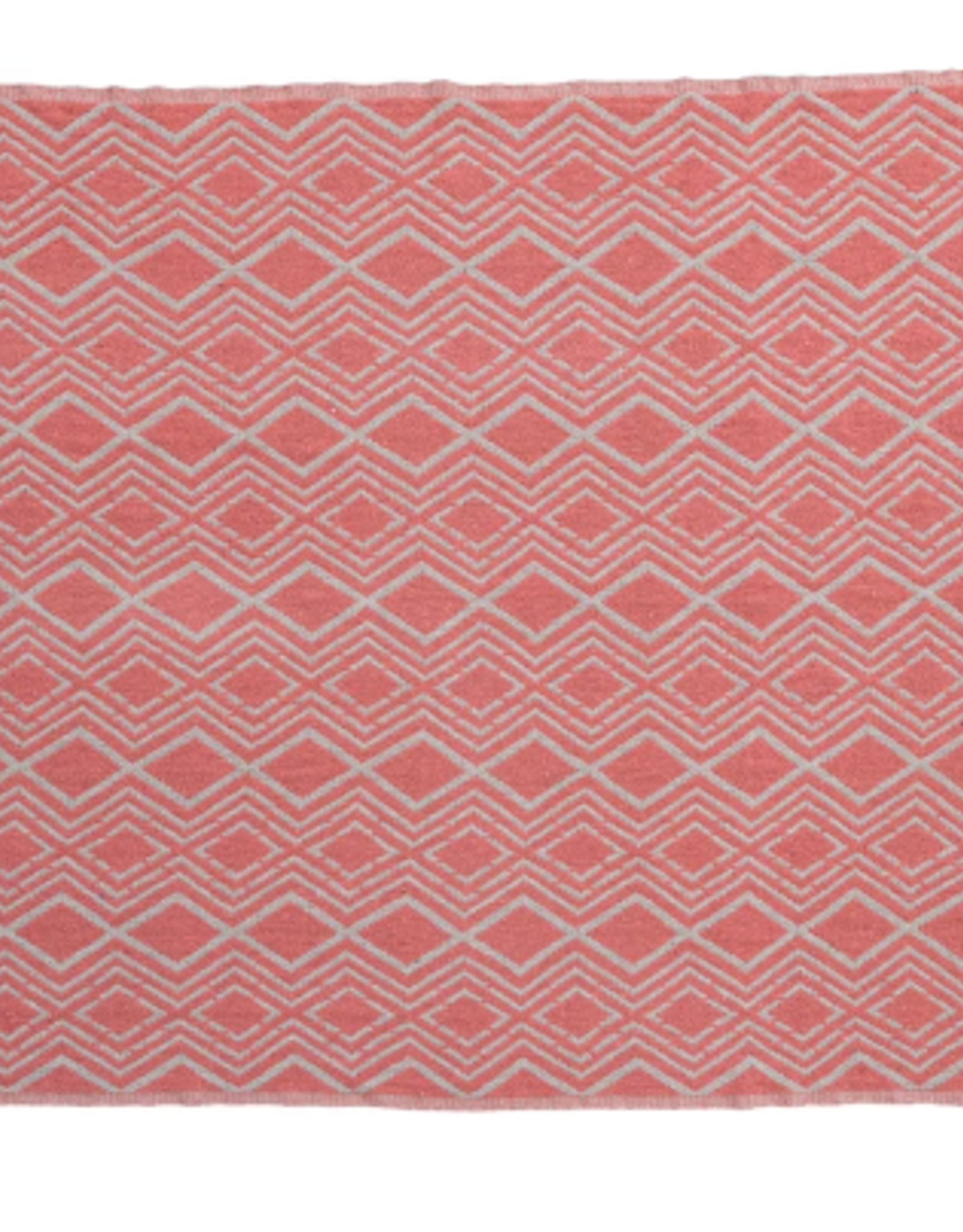 Creative Co-Op Throw Blanket: Recycled Cotton Pink Chevron 60" by 50"