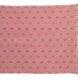 Creative Co-Op Throw Blanket: Recycled Cotton Pink Chevron 60" by 50"