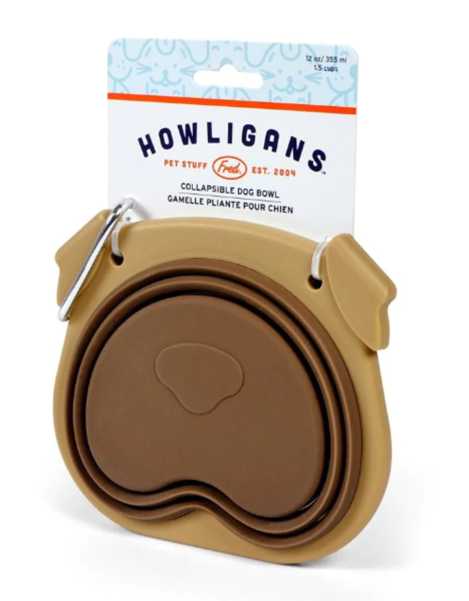 Fred and Friends Howligans - Collapsible Dog Bowl