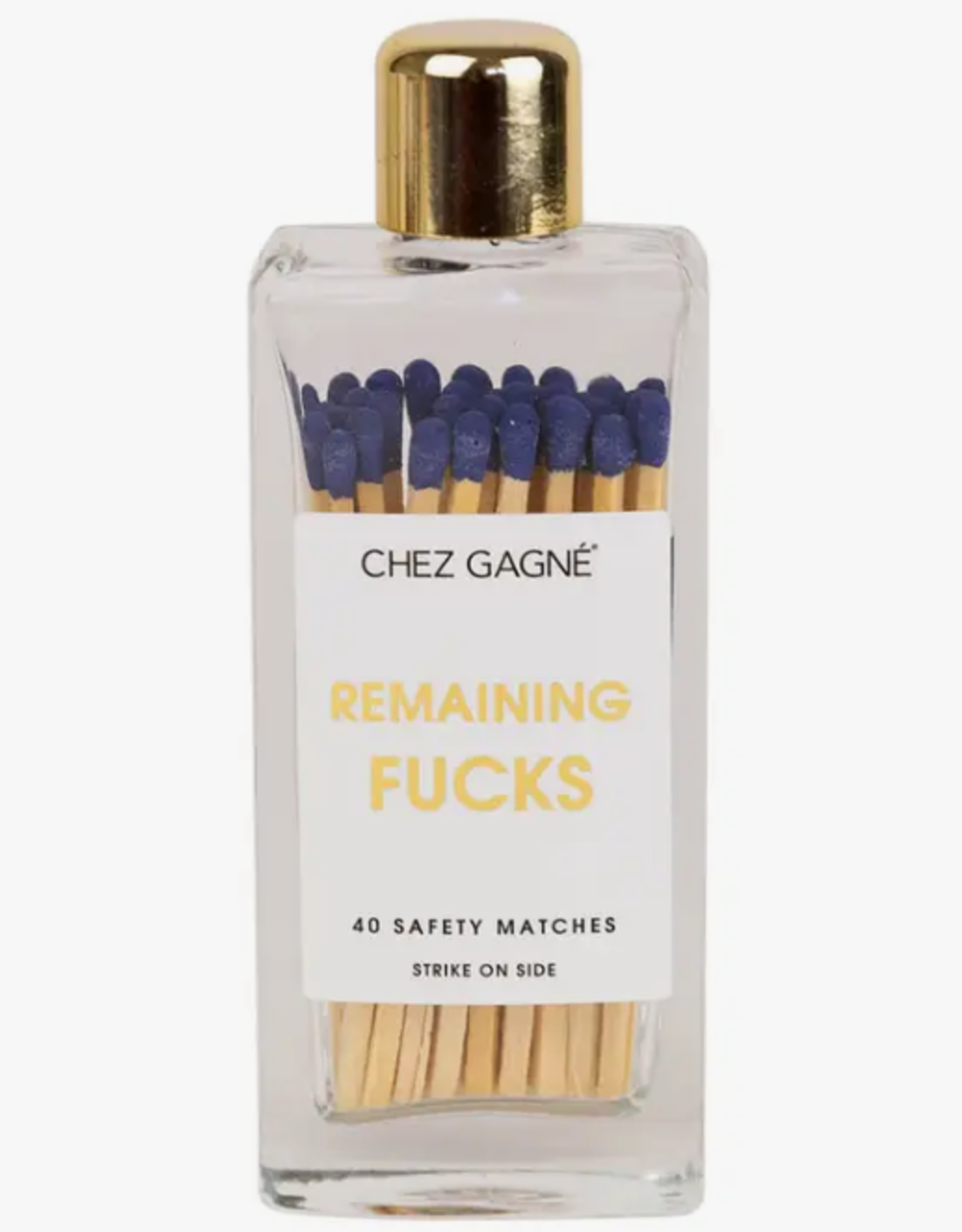 Chez Gagné Glass Bottle Matches:  Remaining Fucks