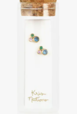 Kris Nations Earrings - Stud: Modern Bezel Crystal