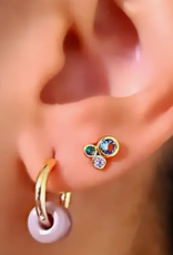 Kris Nations Earrings - Stud: Modern Bezel Crystal