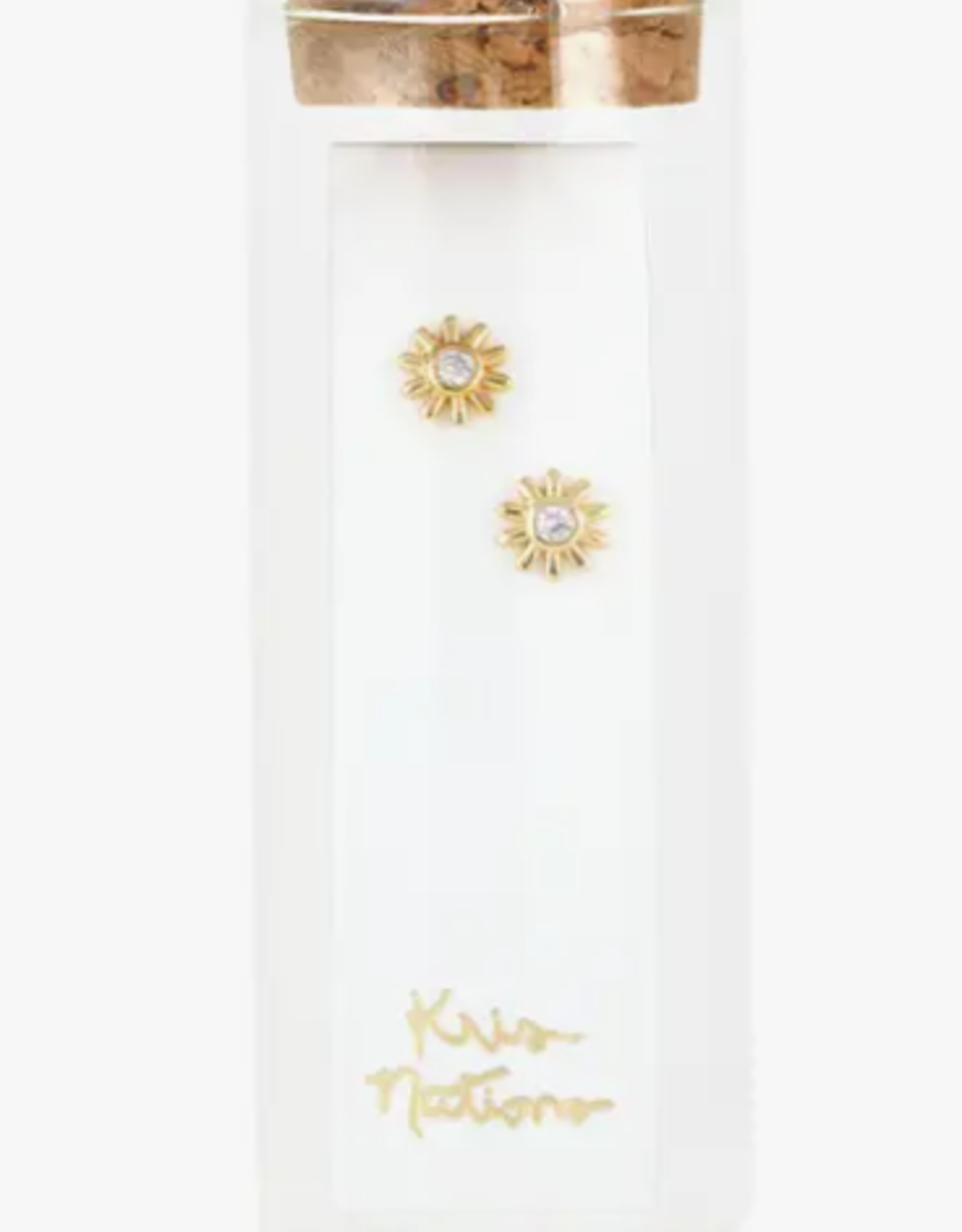 Kris Nations Earrings - Stud: Sunburst Crystal