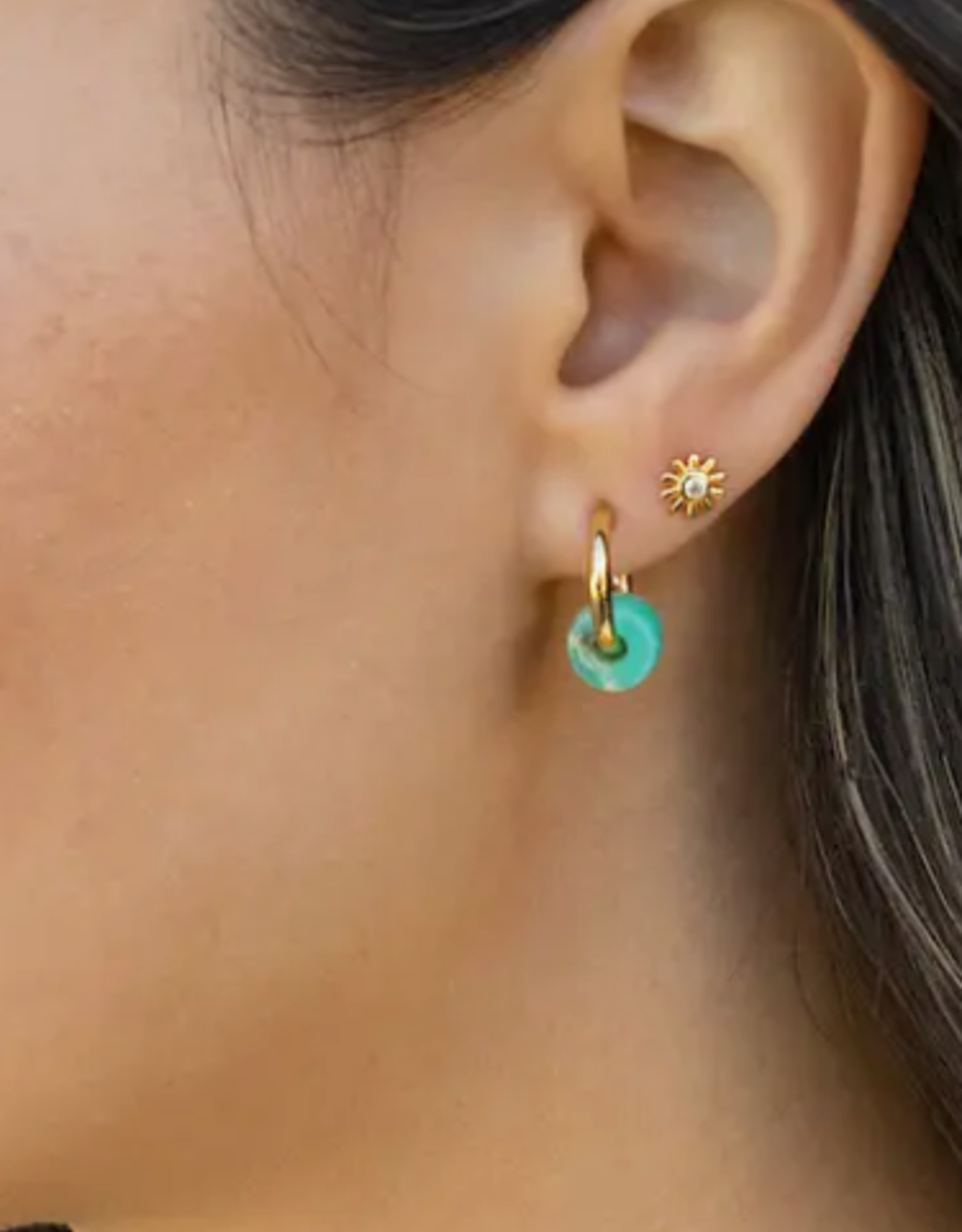 Kris Nations Earrings - Stud: Sunburst Crystal