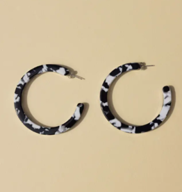Nat & Noor Earrings - Hoop: Milo Black & White