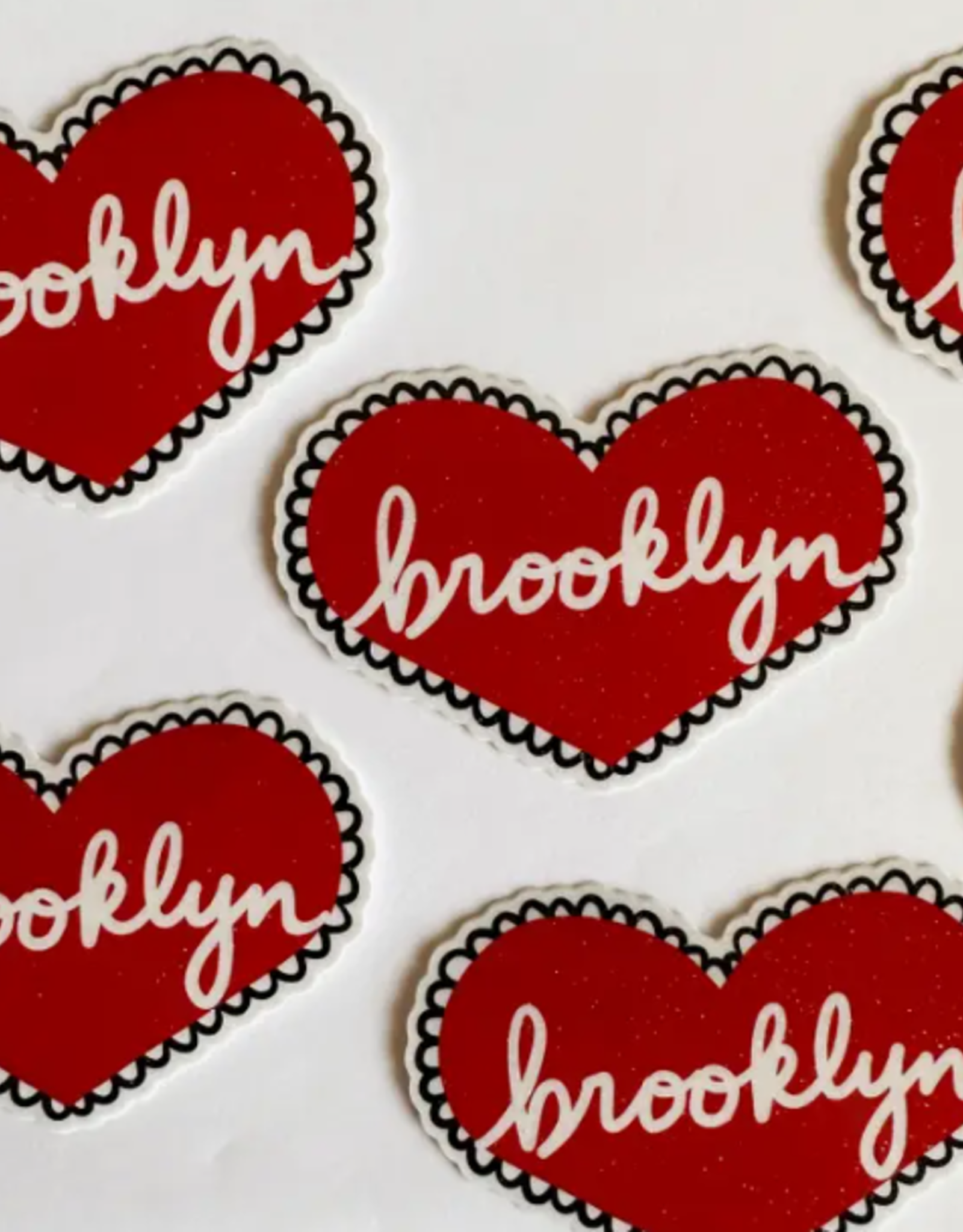 Made by Nilina Sticker - Brooklyn Red Heart Sparkly