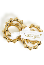 Two's Company Golden Bamboo Napkin Rings - Set of 4