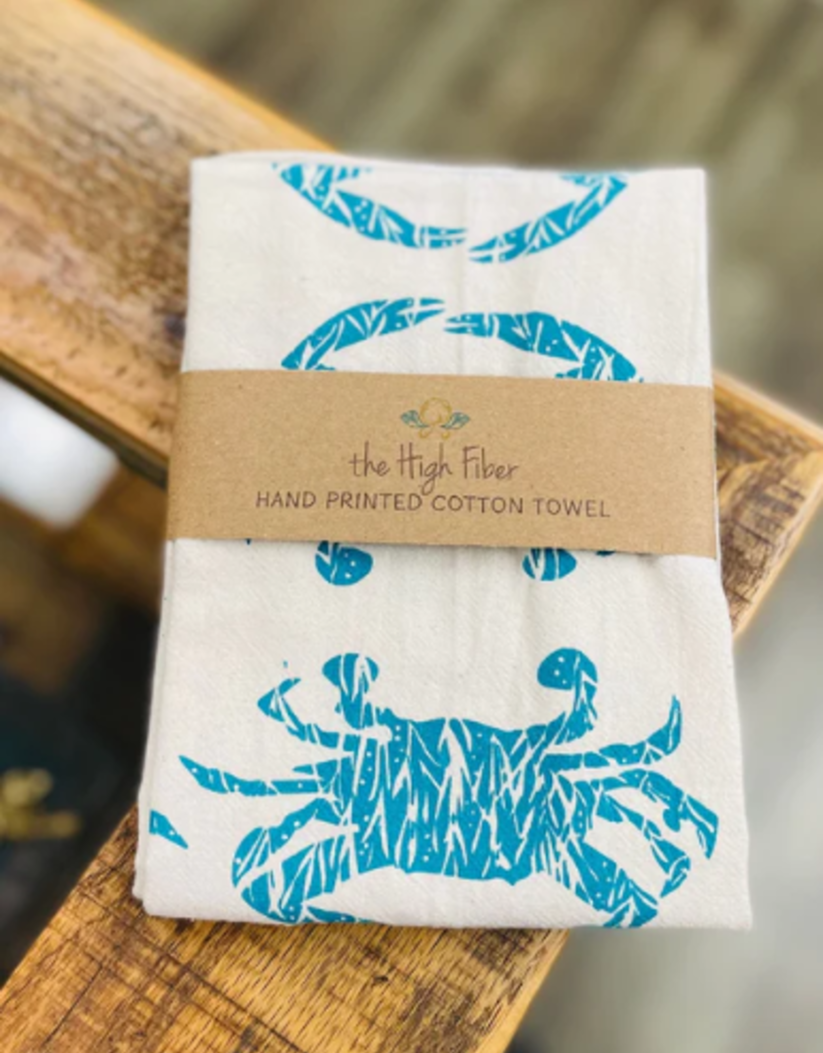 the high fiber Tea Towel - Crab: Teal