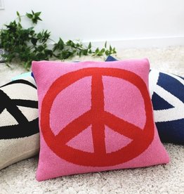 Calhoun & Co Pillow - Peace Sign Pink & Red