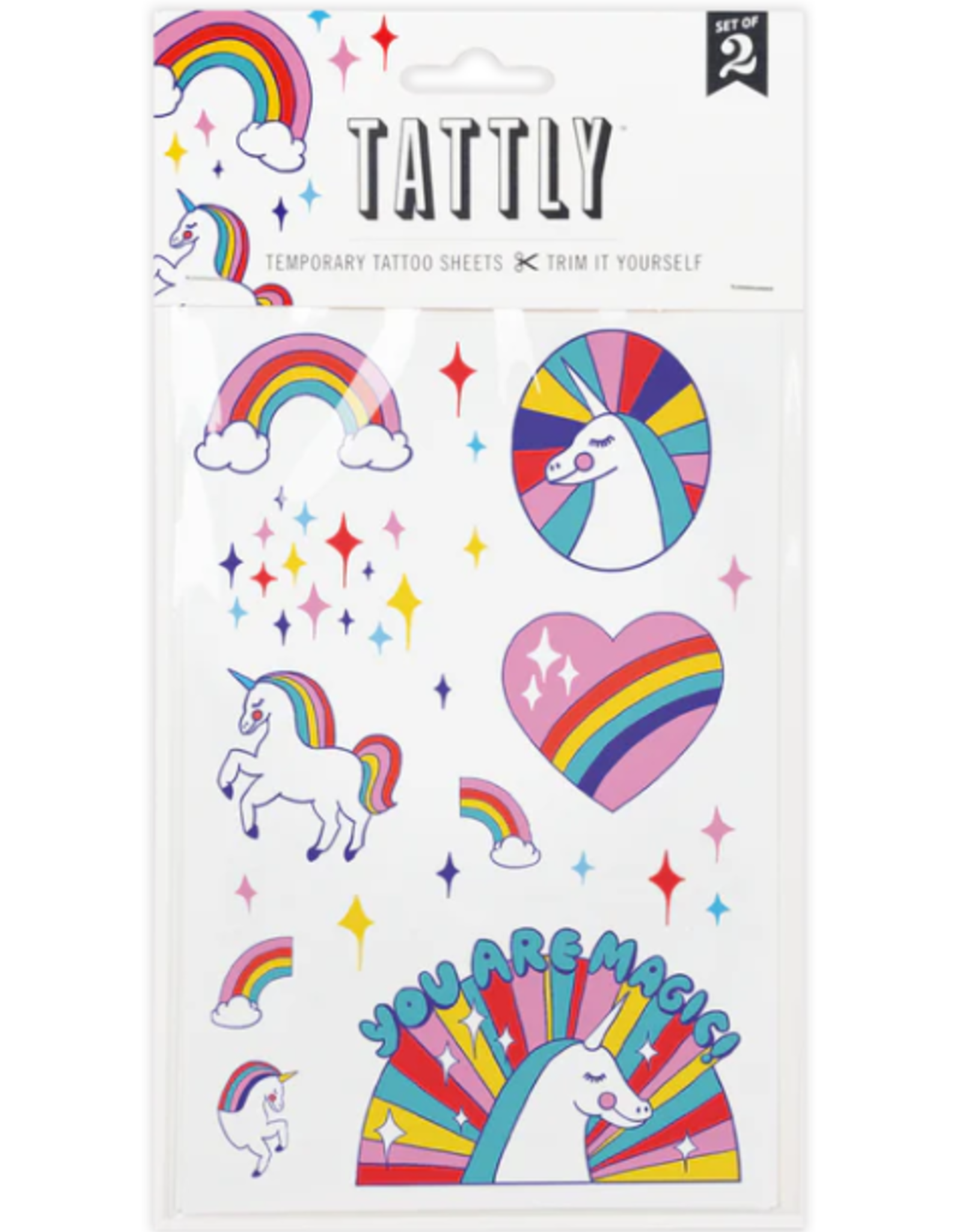 Tattly Tattoo Sheet: Rainbow Unicorns