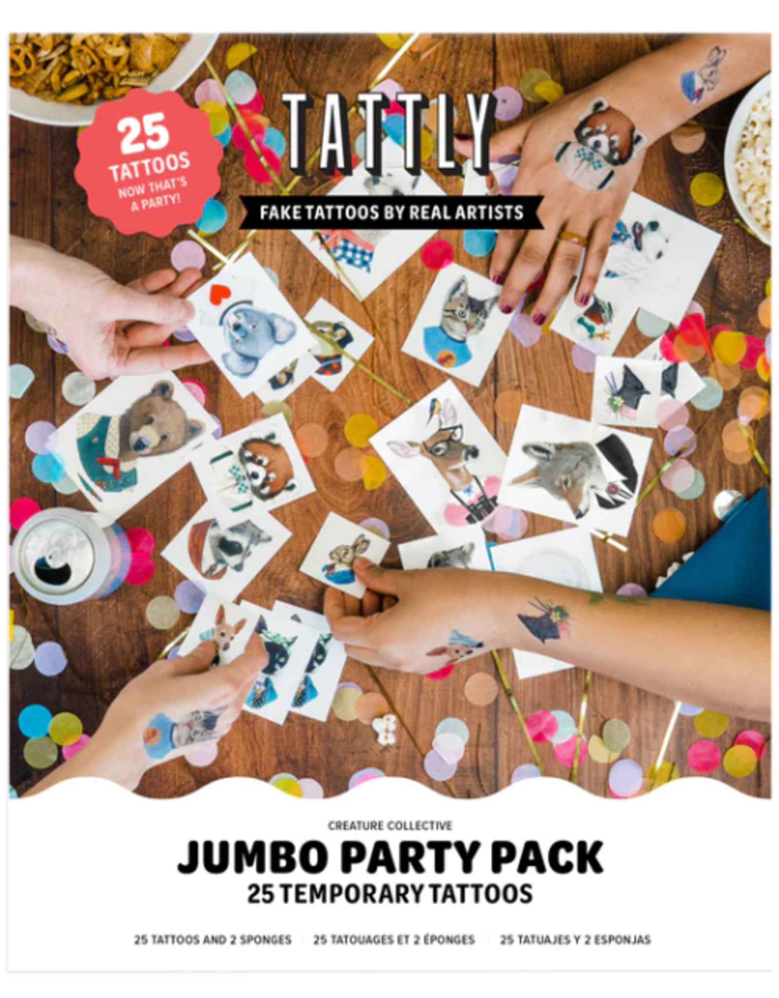 Tattly Temporary Tattoo: Creature Jumbo Party Pack