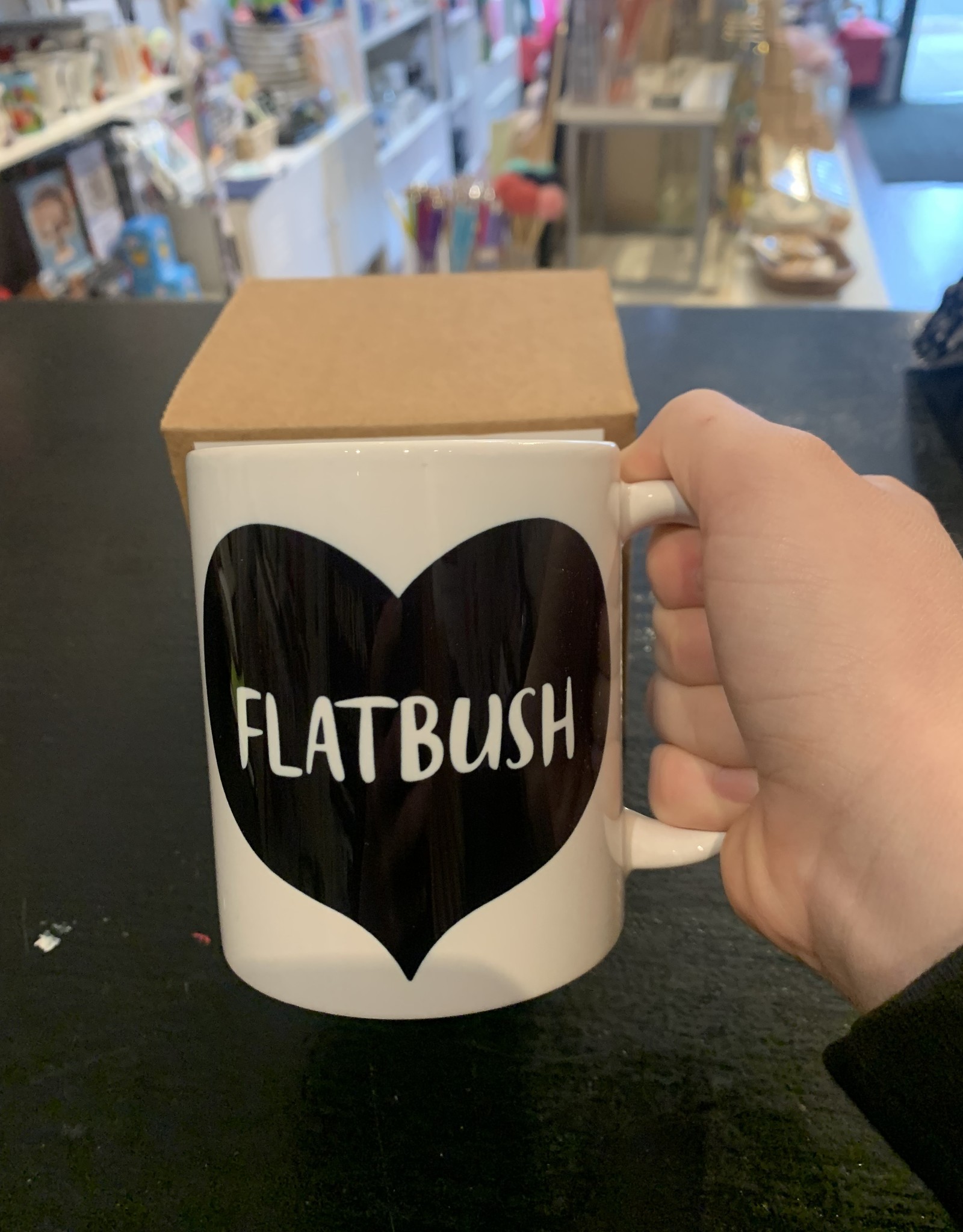 Rock Scissor Paper Mug: Flatbush Heart (Black)