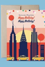 Belle Belette Card - Birthday: New York Happy Birthday Twice