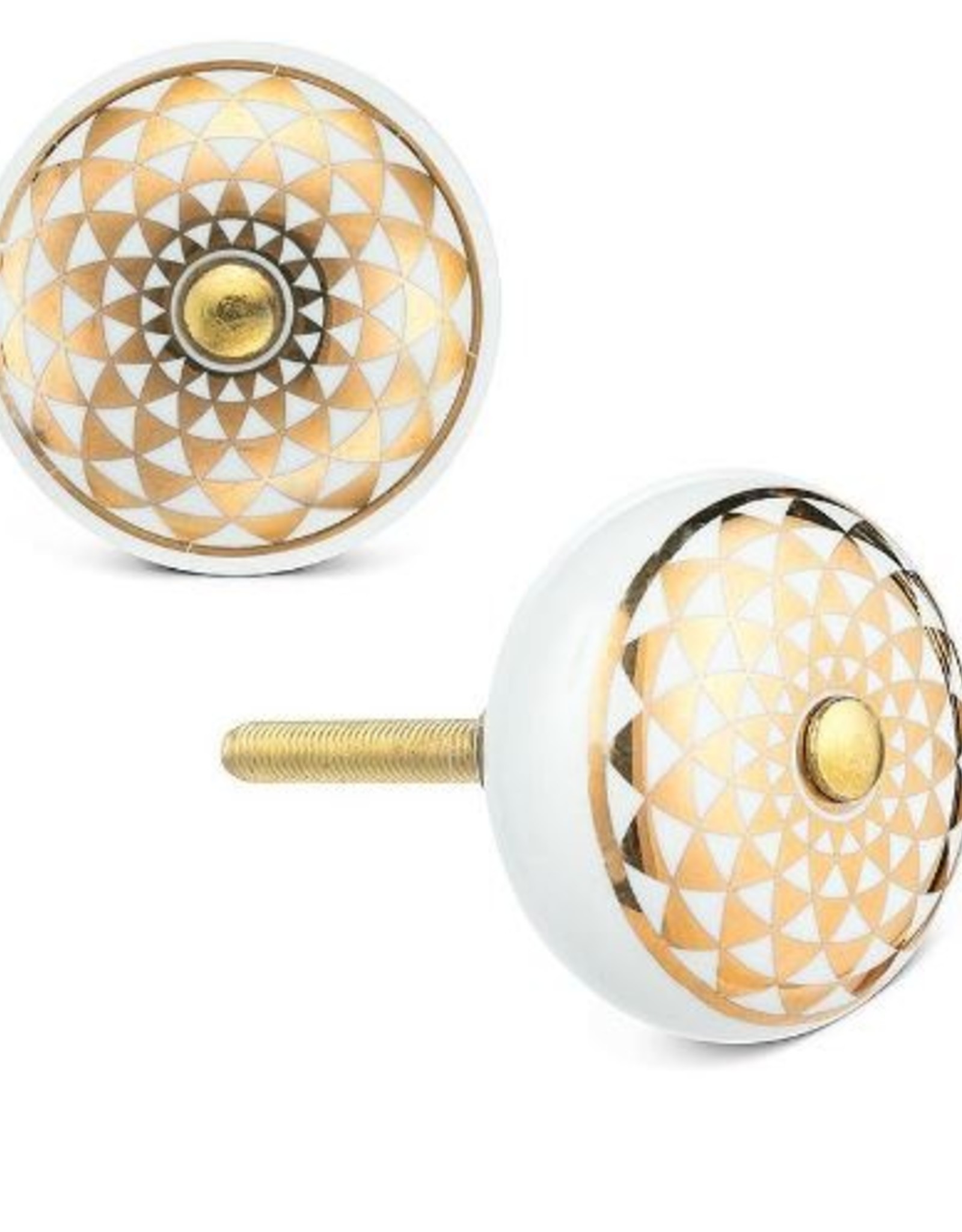 Abbott Knob - Gold + White Kaleidoscope