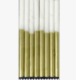 Party Partners Candle - Set: Tall Gold Metallic Dip 16 Pack