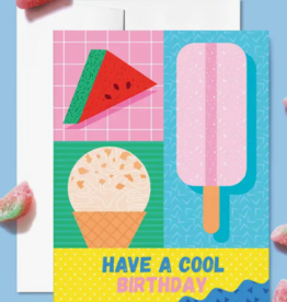 Belle Belette Card - Birthday: Cool Birthday Popsicle