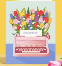 Belle Belette Card - Blank: Colorful Typewriter