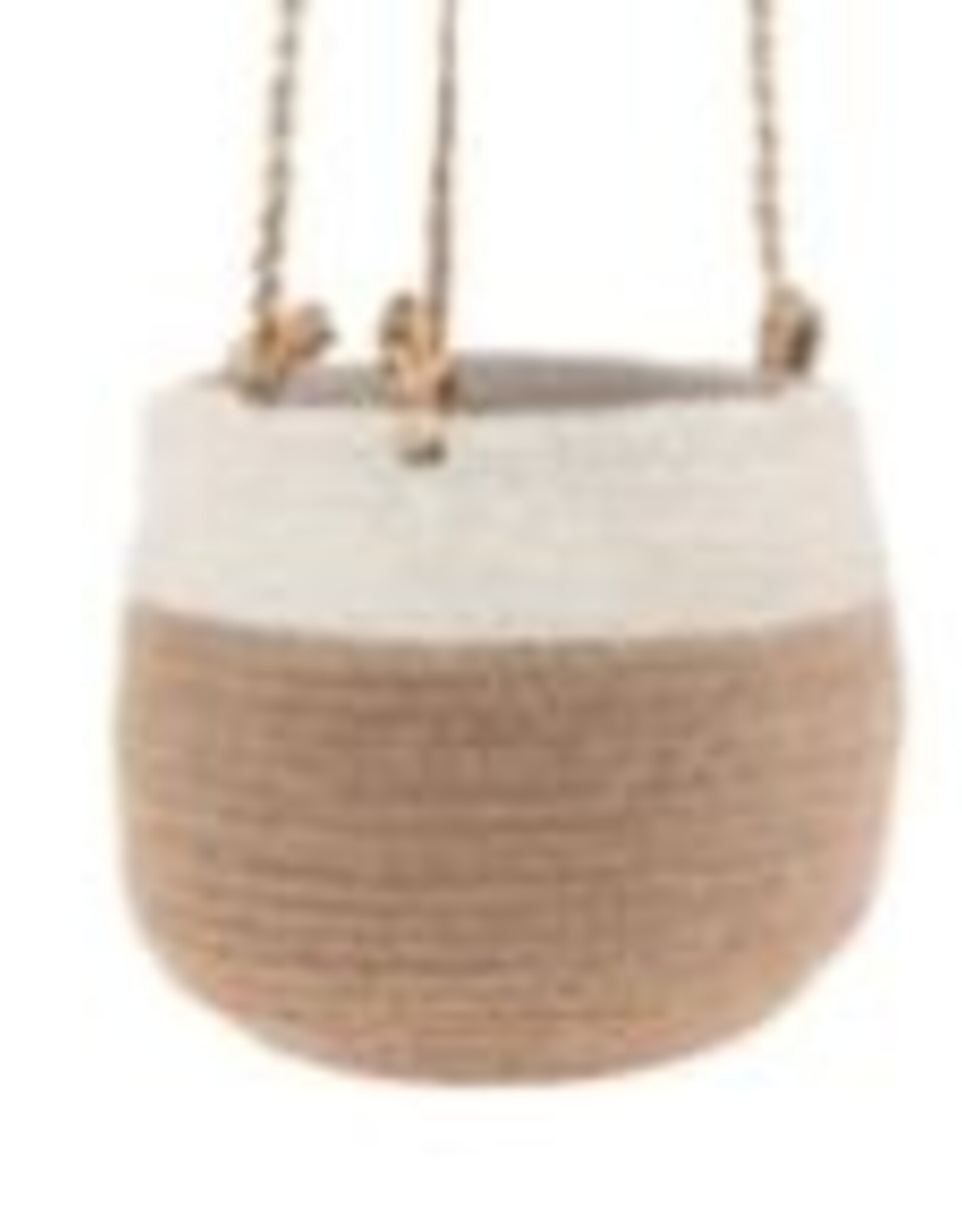 Karma Planter - Hanging Woven Basket Two-Tone: Large