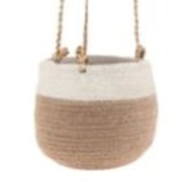 Karma Planter - Hanging Woven Basket Two-Tone: Large